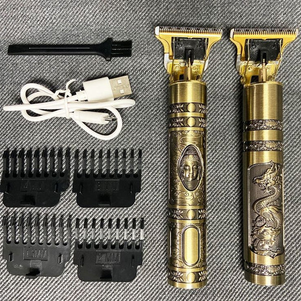 Vintage T9 Metal Trimmer & Hair Clipper for Men – Golden Dragon Design